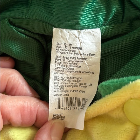Target Baby Triceratops Dino Warm Infant Halloween Costume 12-18MO Hood Tail - Picture 7 of 7